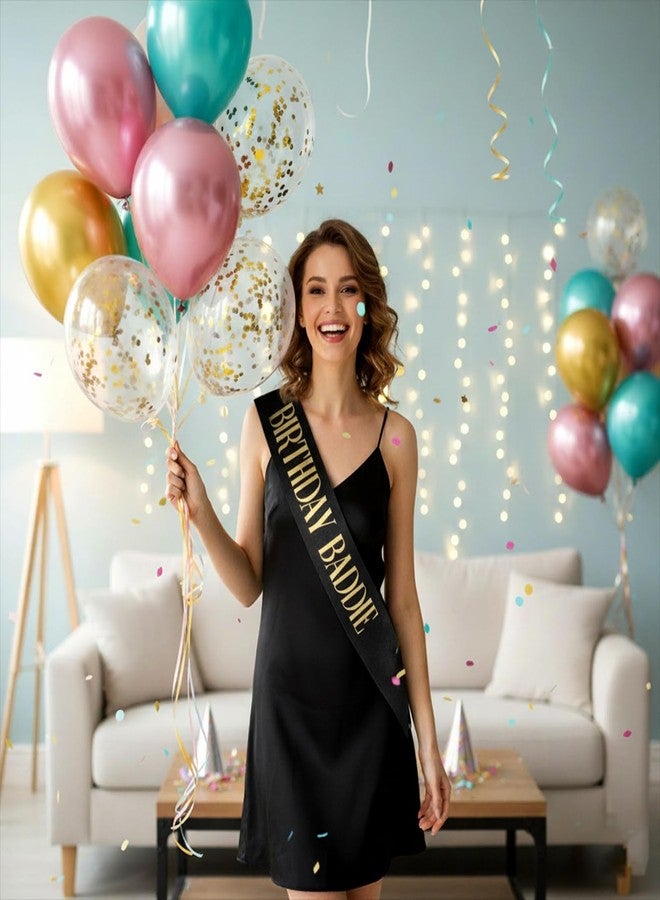 وشاح عيد ميلاد أنيق للنساء والرجال، وشاح أسود لامع مزين برقائق ذهبية، زينة مرحة ومبهجة، إكسسوارات أنيقة، هدايا ومستلزمات حفلات أعياد الميلاد - Image 3