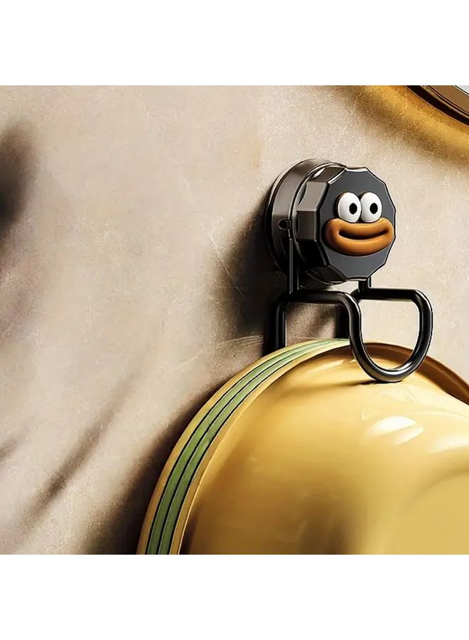 Black Funny Face Suction Cup Hooks No Drill Bathroom Kitchen Organizer - Image 4