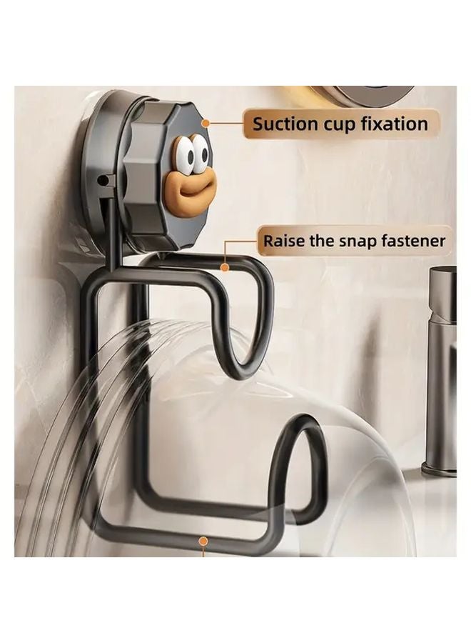 Black Funny Face Suction Cup Hooks No Drill Bathroom Kitchen Organizer - Image 2