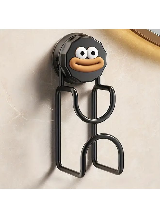 Black Funny Face Suction Cup Hooks No Drill Bathroom Kitchen Organizer - Image 1