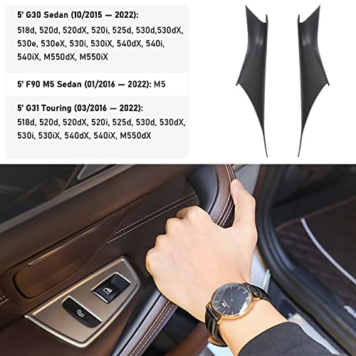Jaronx Compatible with BMW 5 Series G30 G31 Door Handle Covers 2017-2022, 2PCS Interior Door Pull Handle Covers Compatible with BMW G30/G31/F90 M5 518d,520d,520i,525d,530d,530e,530i,540dX,540i,M550dX - Image 2