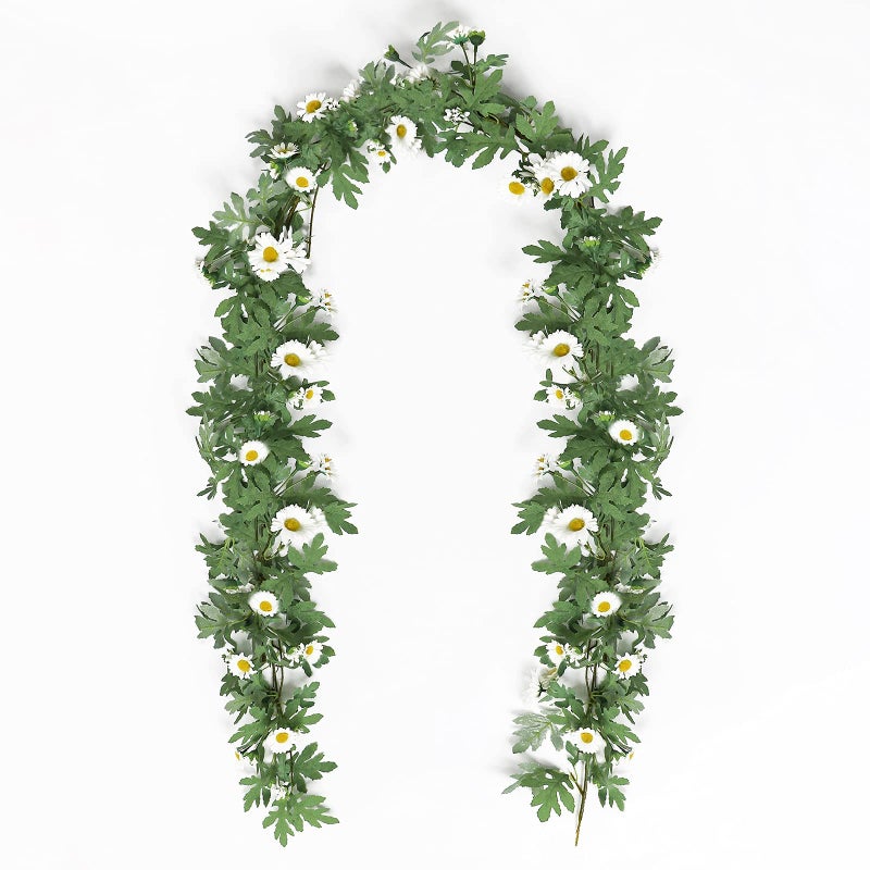 SOMYTING Artificial Daisy Garland Decorative Fake Flower Vine Hanging 56Ft Silk Flower Greenery for Home Garden Outdoor Ceremony Wedding Arch Floral Decor