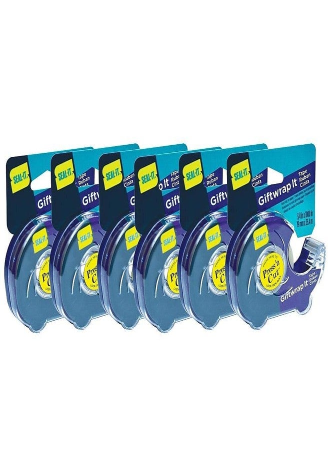 سيل-إت شريط لاصق للتغليف والهدايا من Seal-It، مقاس 3/4 × 1000 بوصة، على موزع، عبوة من 6 قطع، إجمالي 6000 بوصة (60051-6) - Image 1
