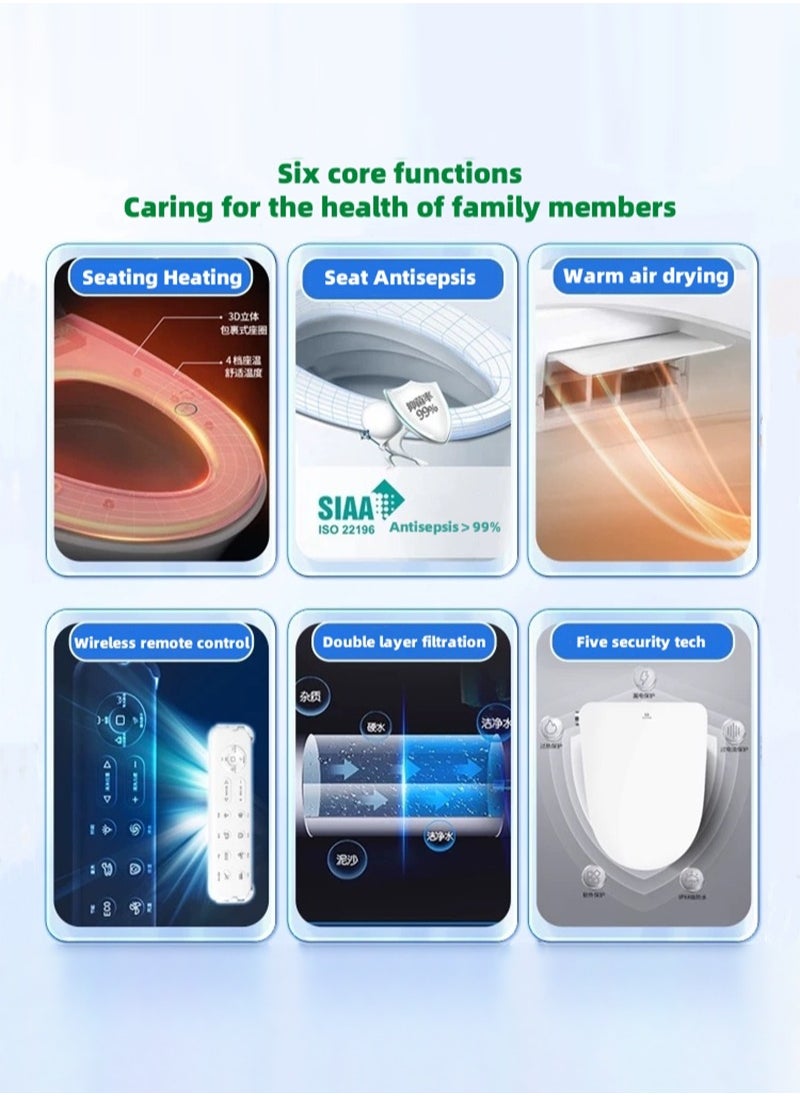 UA - Smart Electric Toilet Seat Cover - Remote control - D Shaped. - Image 1