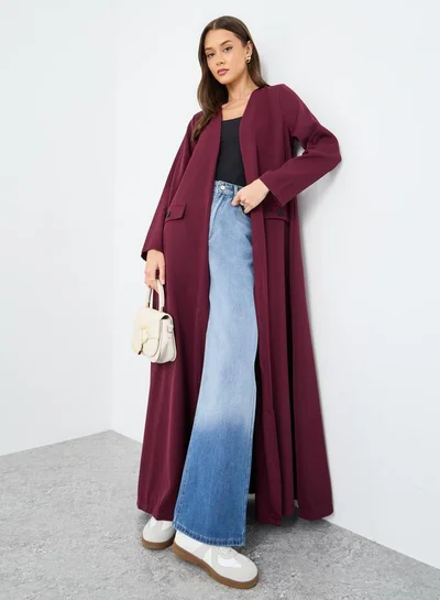 Amirah Amirah Front Open Abaya with Mock Flap Pockets