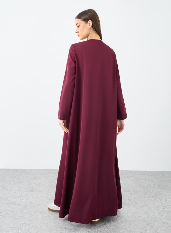 Amirah Front Open Abaya with Mock Flap Pockets - Image 5