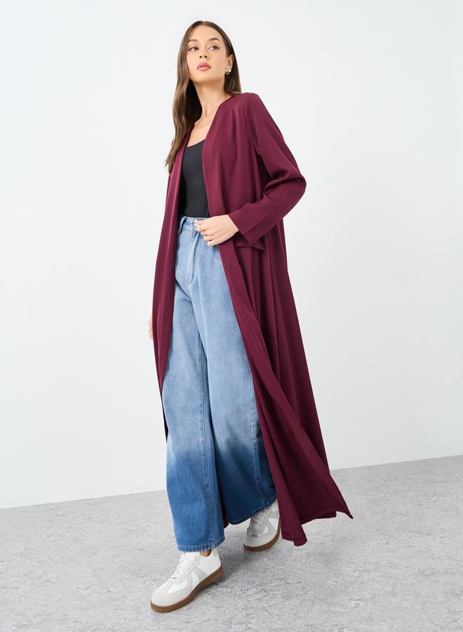 Amirah Front Open Abaya with Mock Flap Pockets - Image 2