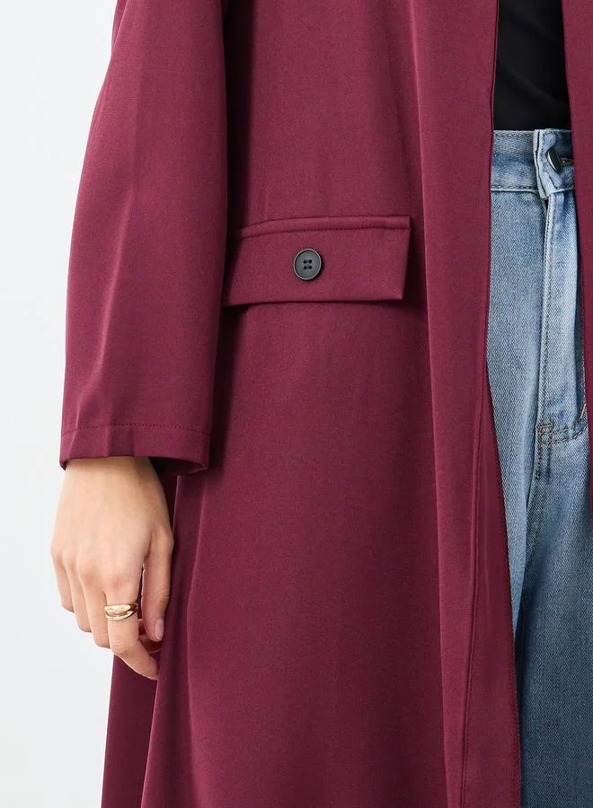 Amirah Amirah Front Open Abaya with Mock Flap Pockets