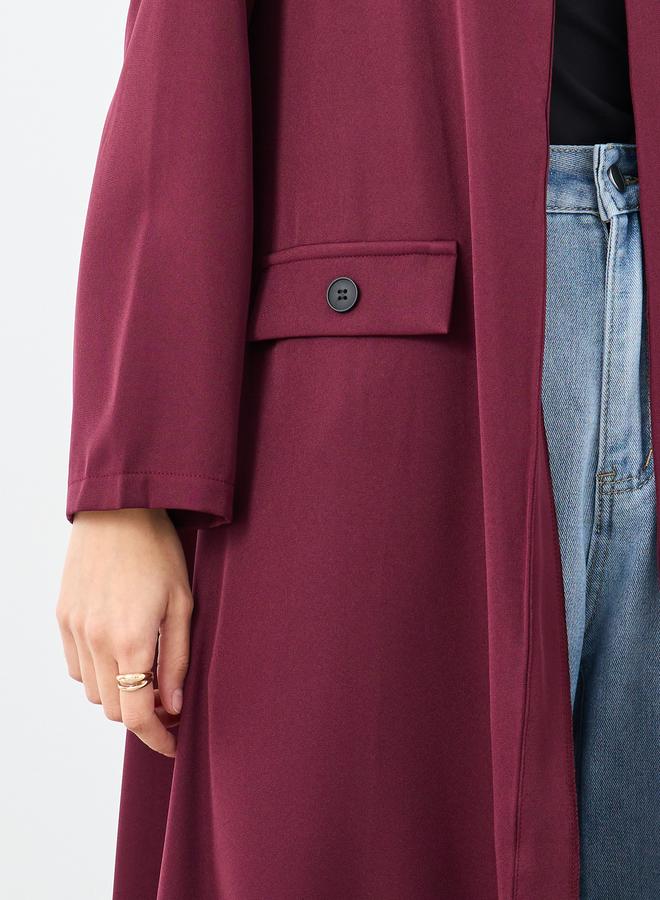 Amirah Front Open Abaya with Mock Flap Pockets - Image 4