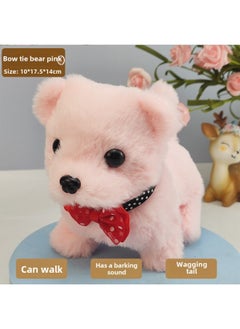 Generic Toy Dog Children Plush Electric Toy Walking Dog Electric Dog Stall Electronic Puppy Pet-Color:Bow Tie Bear【pink】  - Image 1