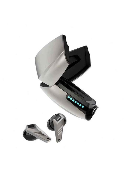 Wireless Game 3D Shape Surround Headset Low TWS Gaming Earphone(Silver)