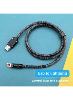 DIY Upgrade Leather Hand-stitched Data Cable 100W29WPD66W Fast Charging For Iphone 12W Data Cable-Color:0.5 M-Model:Samurai Hagrid Line Black Shell A- L National Line 12W For Apple Shell