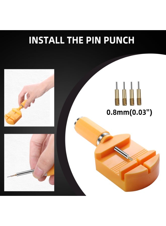 12 Pcs Watch Repair Tool Professional Repair Watch Disassembly And Adjustment Device Steel Band Watch Replacement Watch Chain Remover Link Pin Metal Adjustor Watch chain Repairing Tool - Image 4