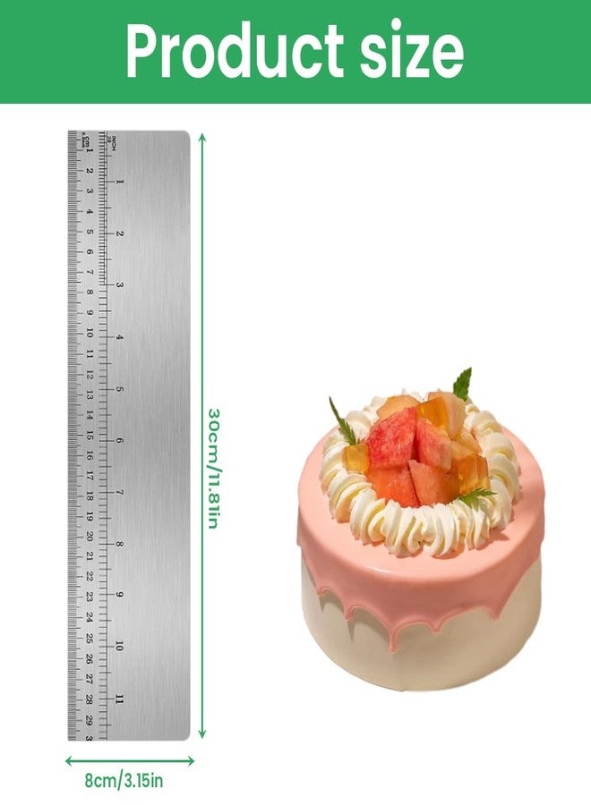 Restynic 12-Inch Stainless Steel Cake Smoother with Built-in Scale, Perfect for Icing & Cake Decorating, Edge Leveling for Home Bakers and Professionals - Image 5