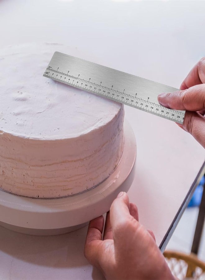 Restynic 12-Inch Stainless Steel Cake Smoother with Built-in Scale, Perfect for Icing & Cake Decorating, Edge Leveling for Home Bakers and Professionals - Image 2