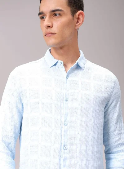 The Indian Garage Co Men Regular Fit Solid Full Sleeves Cutaway Collar Resort Wear Shirt