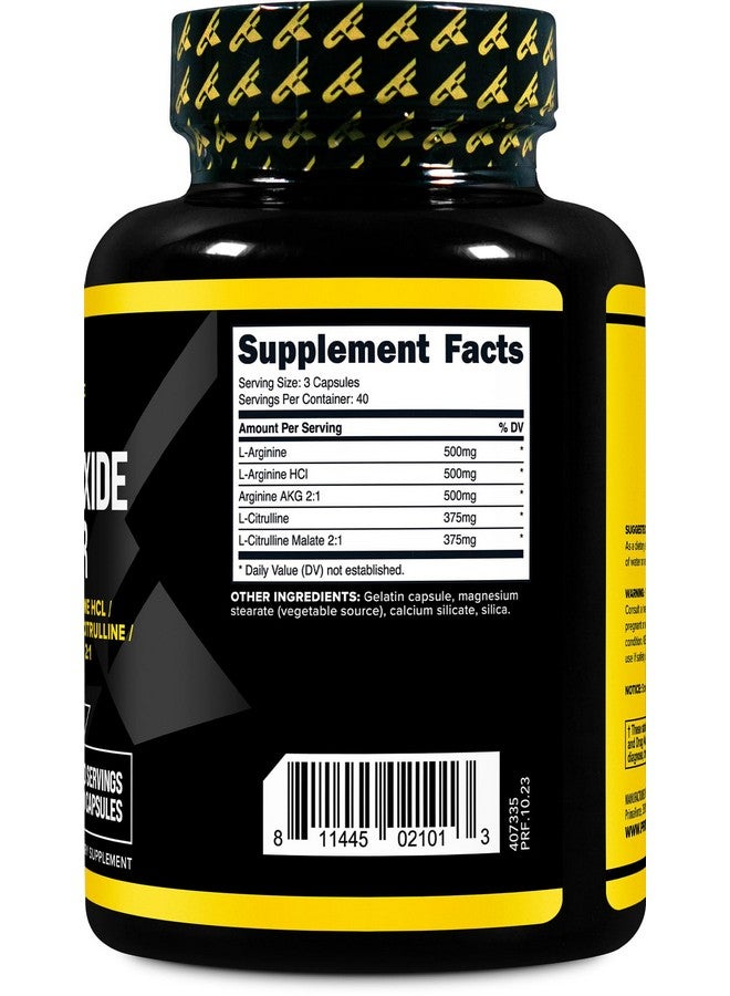 Primaforce Nitric Oxide Booster (2,250mg, 120 Capsules) - 40 Servings of Our Nitric Oxide Boosting Blend for Pre-Workout and Post-Workout