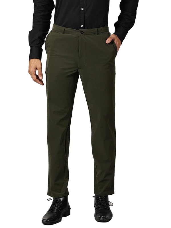 BLUE TYGA Office Joggers Lite for Men, Comfortable Trousers with Stretchablity Olive - Image 1