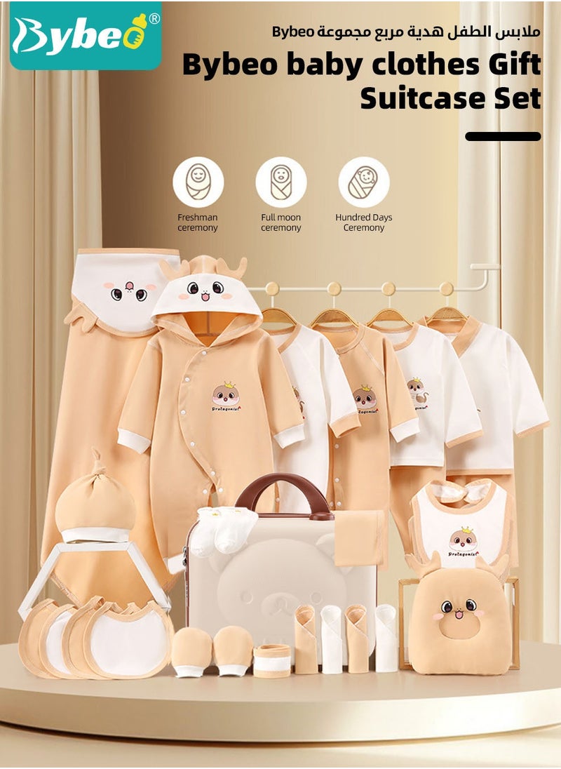 Bybeo 26PCS Newborn Baby Gifts Set, Newborn Layette Gift Set, Baby Clothes Accessories Set for Boys and Girls, Premium Cotton, Perfect Gift Box with Beautifully Suitcase for Spring Summer Autumn Winter  - Image 2