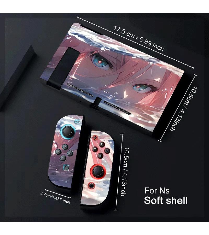 غلاف حماية من مادة TPU لجهاز نينتندو سويتش OLED بتصميم فتاة أنمي مقاوم للصدمات والخدوش - Image 4