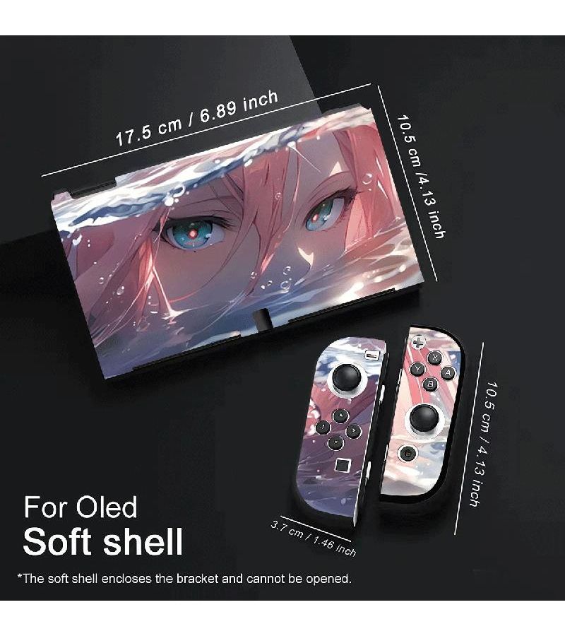 غلاف حماية من مادة TPU لجهاز نينتندو سويتش OLED بتصميم فتاة أنمي مقاوم للصدمات والخدوش - Image 5