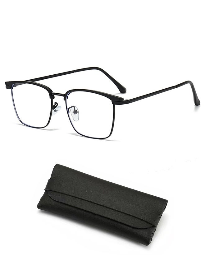 Ba Love Blue Light Blocking Glasses Blue Light Filter Computer Reading Gaming TV Phones Browline Eyeglasses Fashion Anti Glare/UV 400/Eye Strain Eyestrain Headache Eyewear for Men Women, Black - Image 1