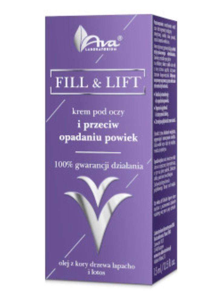 Ava LABORATORIUM Fill & Lift eye contour Cream eyelid lifting - lapcho tree bark oil and lotus. 