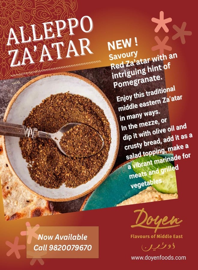 Doyen Allepo Zaatar Seasoning - Authentic Traditional Middle Eastern Red Zaatar | 100g - Image 2