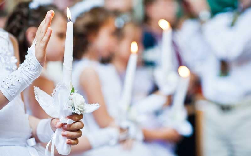 Leimandy Flowergirl Lace Veil Floret Edge Headband First Communion Veil Girls Lace Headwrap For Girls F07 (Ivory) - Image 5