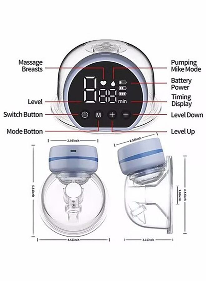 Gonice Breast Pump Electric,Wearable Breast Pump,Low Noise & Hands-Free Breast Pump,Portable Breast Pump with 3 Modes 9 Levels,Memory Function Rechargeable Single Milk Extractor with Massage Mode - Image 2