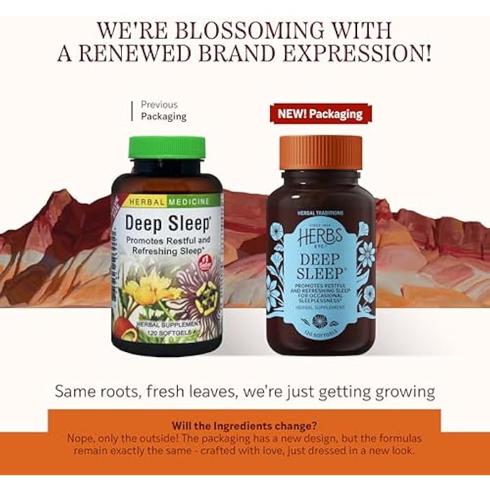 Herbs Etc. Deep Sleep Softgels - Herbal Sleep Support Supplement - Rest & Calming Support with Passionflower, Chamomile & Lemon Balm - 120 Softgels (120 Servings) - Image 2