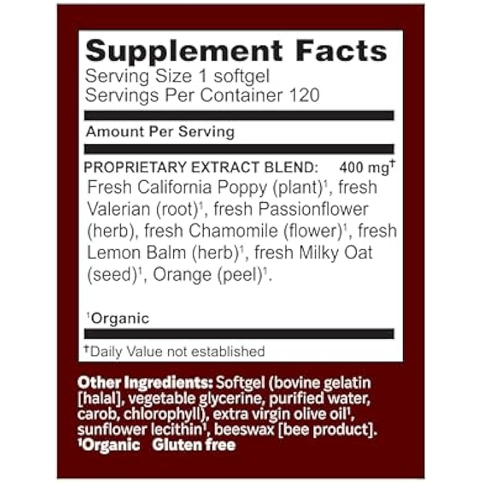 Herbs Etc. Deep Sleep Softgels - Herbal Sleep Support Supplement - Rest & Calming Support with Passionflower, Chamomile & Lemon Balm - 120 Softgels (120 Servings) - Image 3