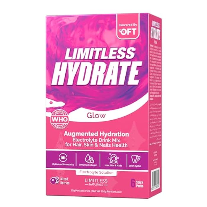 Limitless Hydrate Glow mix berries 6 stick pack - Image 1