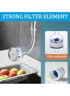 CMGTYYD CMGTYYD Faucet Water Filter Set,360° Rotating Sink Water Filter Faucet Bathroom Sink Filter with Extension Tube,Household Faucet Filter Tap Splash-Proof Faucet with Filter Elements for Home Kitchen  - Image 3