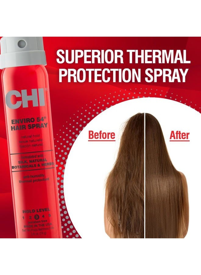 CHI بخاخ الشعر إنفايرو 54، تثبيت طبيعي، بخاخ خفيف لإنهاء وتأمين مجموعة متنوعة من تسريحات الشعر، خالي من الكبريتات والبارابين، 2.6 أونصة - Image 2