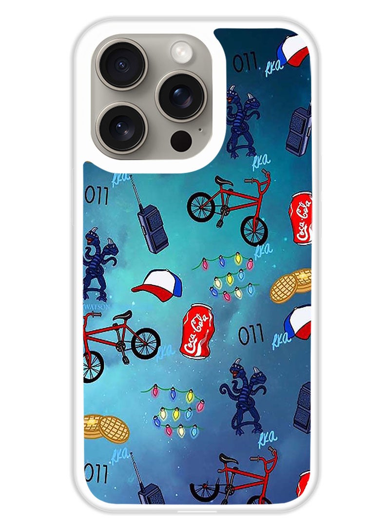 Theodor Protective Case Cover For APPLE IPHONE 15 Pro Max Stranger Things (White Bumper) - Image 1