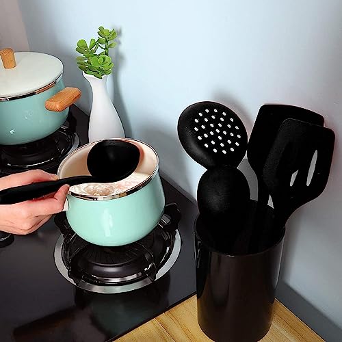 TASKHOUSE Silicone Flexible Spatula Baking and Mixing Non-Stick and Heat Resistant Stainless Steel Kitchen Utensil - Set of 4 (Black) - Image 5