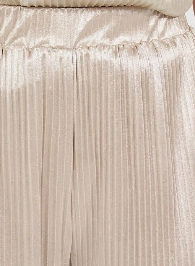 Styli Pleated Wide Leg Full Length Trousers