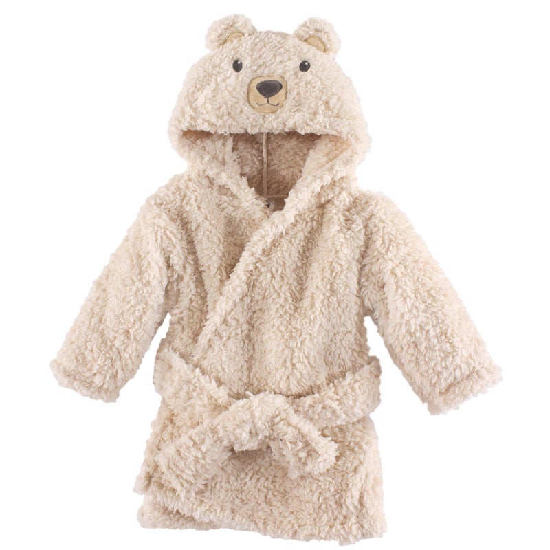 Hudson Baby Unisex Baby Plush Animal Face Bathrobe Cozy Bear 09 Months