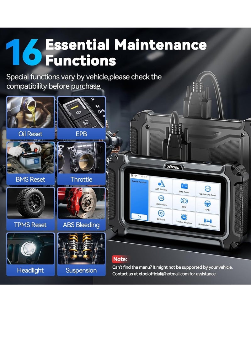 XTOOL D5S OBD2 Scanner Code Reader 2025 for Cars and Trucks with 15 Reset Functions, Crank Sensor Relearn, FCA AutoAuth, CAN FD for GM, ABS Engine SRS Transmission Tool - Image 5