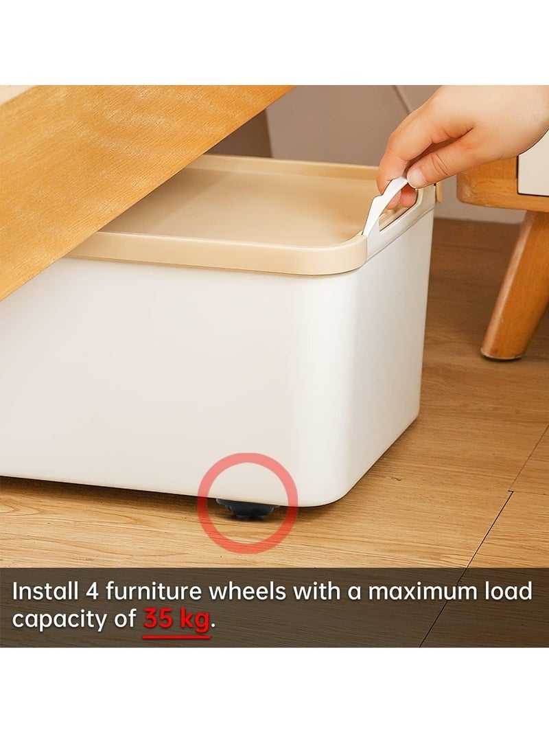 Forest Home Self Adhesive Caster Wheels Mini Swivel Wheels Stainless Steel Paste Universal Wheel 360 Degree Rotation Sticky Pulley (6PCS, Black) - Image 4