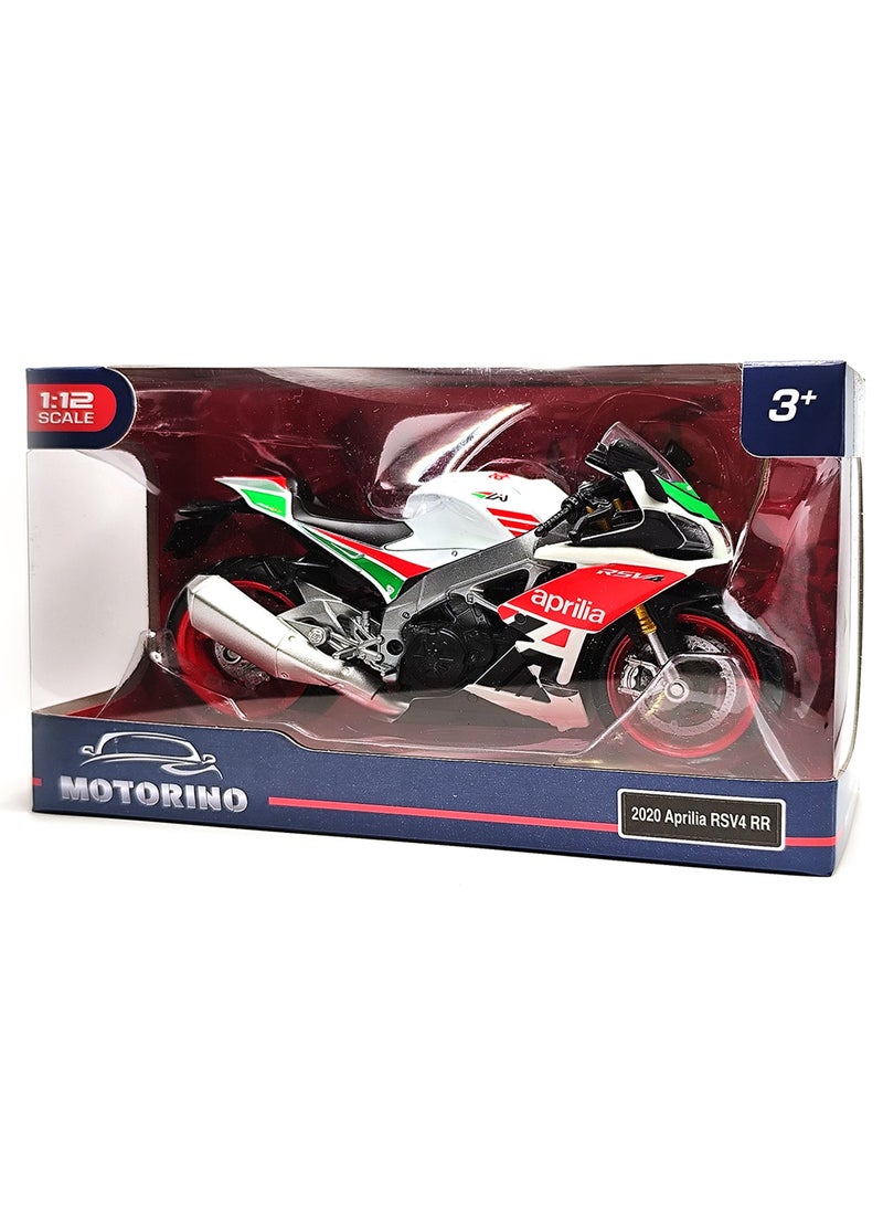 MOTORINO أبريليا RSV4 RR 2020 (سباق) نموذج دراجة نارية من الصب – مقياس 1:12 | نسخة دراجة فاخرة قابلة للجمع | تفاصيل واقعية | نموذج عرض للأطفال والهواة - Image 5