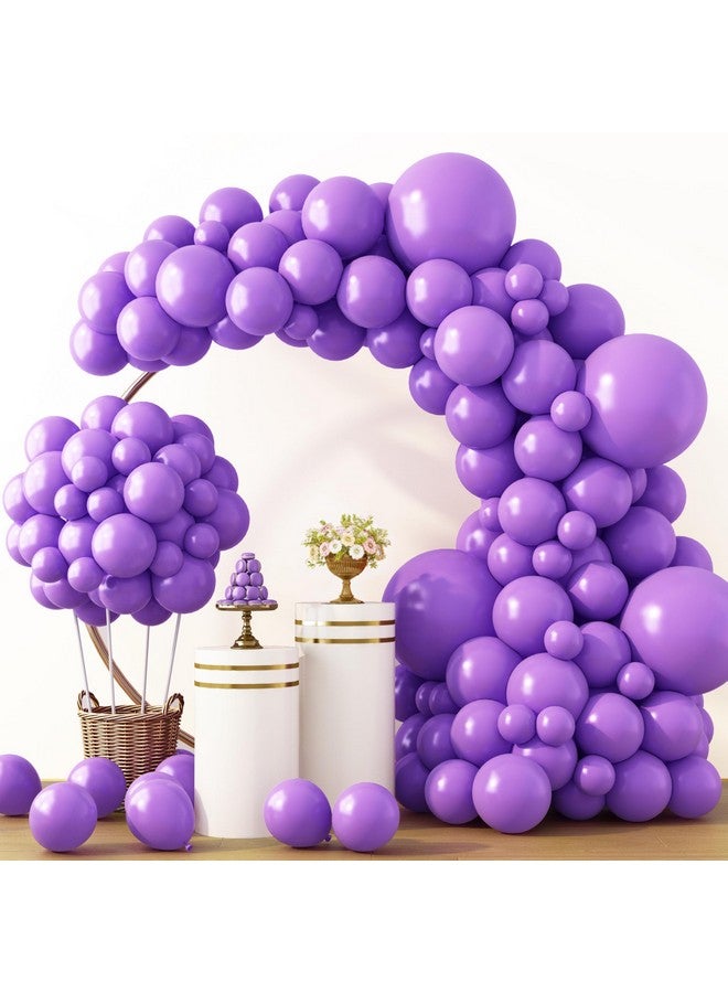 RUBFAC 129pcs Purple Balloons Different Sizes 18 12 10 5 Inch for Garland Arch Premium Purple Latex Balloons for Masquerade Party Decorations Birthday Anniversary Baby Shower Party Supplies - Image 1