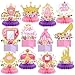 Weekgrat 12 Pcs Floral Princess Themed Birthday Party Decorations Princess Honeycomb Centerpieces Pink Gold Flowers Castle Crown Carriage Table Decoration Table Toppers for Party Favors Supplies - Image 2