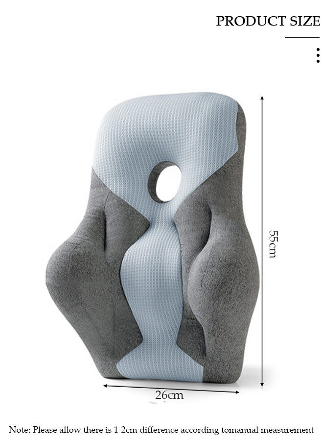 DUNISO وسادة دعم أسفل الظهر مع فتحة مسامية لكرسي المكتب ومقعد السيارة، وسادة خلفية مريحة من إسفنج الذاكرة لتحسين تخفيف آلام أسفل الظهر ووضعية الجلوس - Image 3