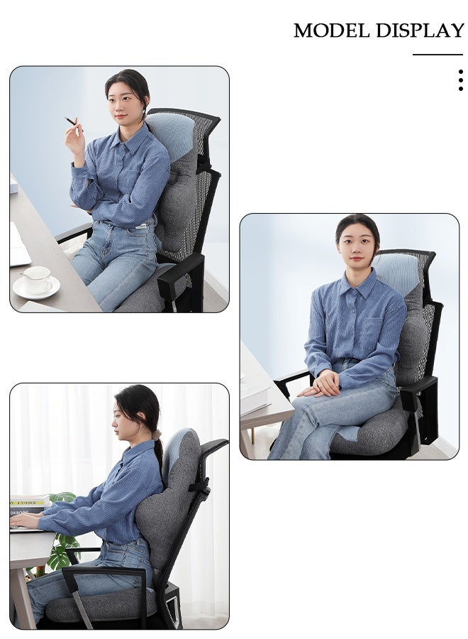 DUNISO وسادة دعم أسفل الظهر مع فتحة مسامية لكرسي المكتب ومقعد السيارة، وسادة خلفية مريحة من إسفنج الذاكرة لتحسين تخفيف آلام أسفل الظهر ووضعية الجلوس - Image 2