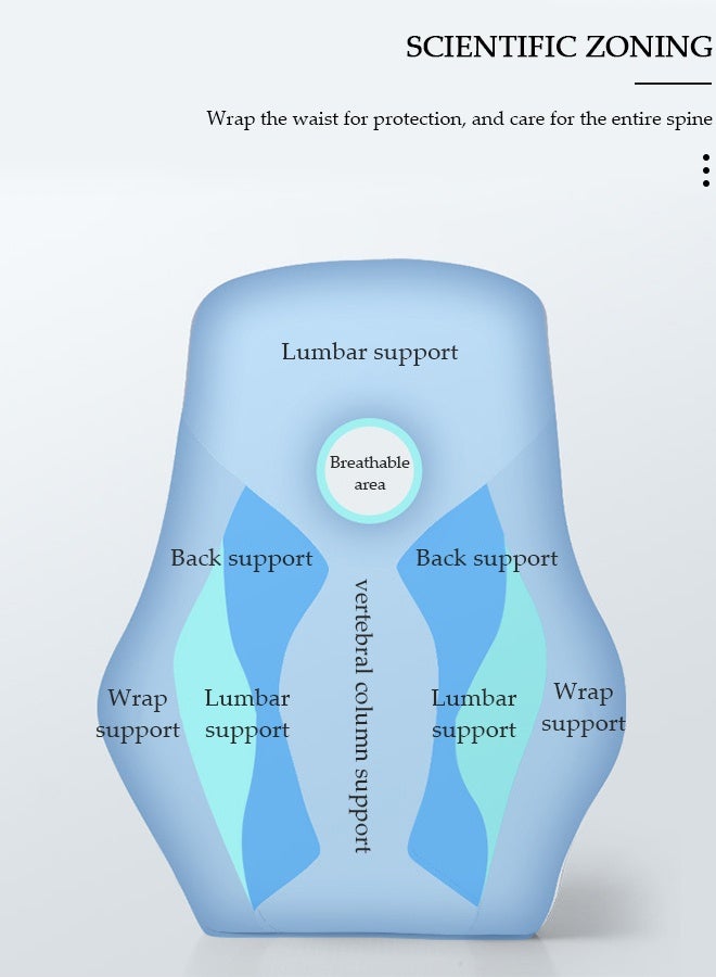 DUNISO وسادة دعم أسفل الظهر مع فتحة مسامية لكرسي المكتب ومقعد السيارة، وسادة خلفية مريحة من إسفنج الذاكرة لتحسين تخفيف آلام أسفل الظهر ووضعية الجلوس - Image 5