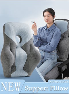 DUNISO Lumbar Support Pillow with Breathable Hole for Office Chair and Car Seat, Ergonomic Memory Foam Back Cushion for Improve Lower Back PainRelief and Sitting Posture  - Image 1
