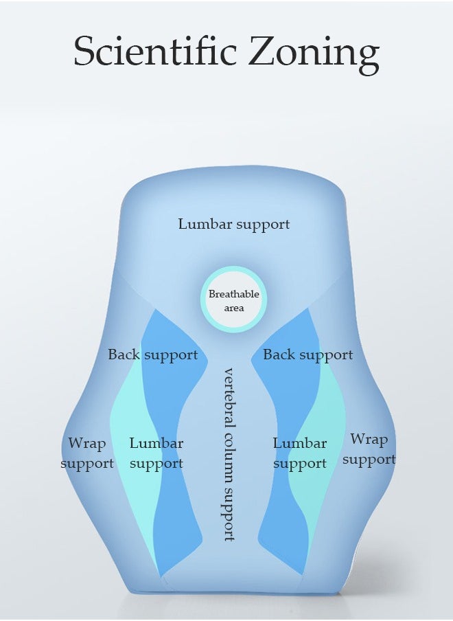 DUNISO - Lumbar Support Pillow with Breathable Hole for Office Chair and Car Seat, Ergonomic Memory Foam Back Cushion for Improve Lower Back PainRelief and Sitting Posture - Image 1