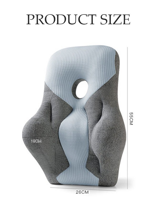 DUNISO - Lumbar Support Pillow with Breathable Hole for Office Chair and Car Seat, Ergonomic Memory Foam Back Cushion for Improve Lower Back PainRelief and Sitting Posture - Image 1